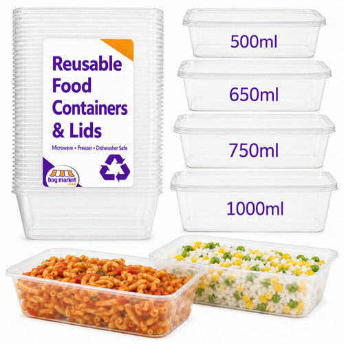Reusable clear food containers - clear,